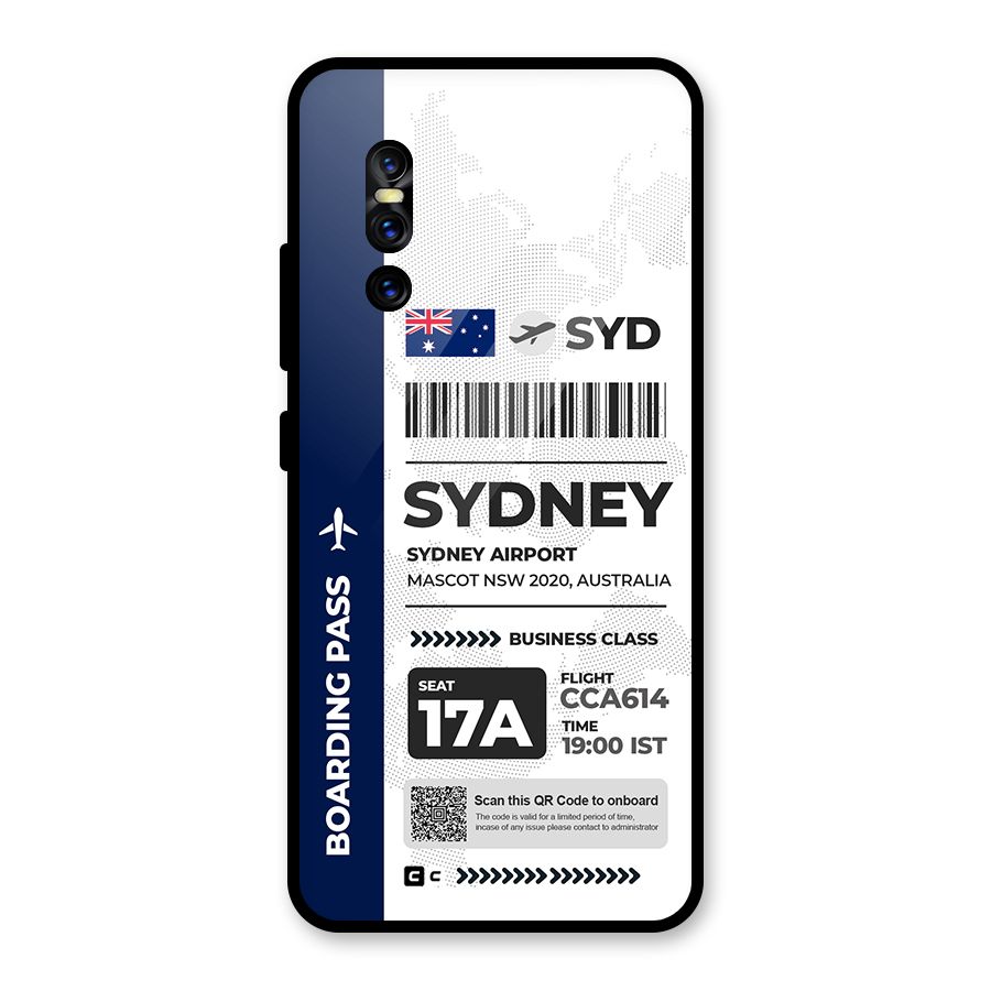 International Boarding Pass Sydney Glass Back Case for Vivo V15 Pro