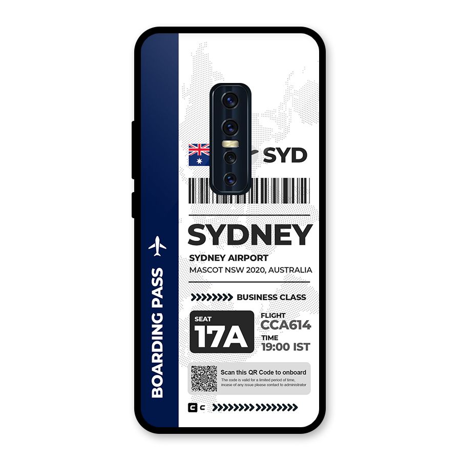 International Boarding Pass Sydney Glass Back Case for Vivo V17 Pro