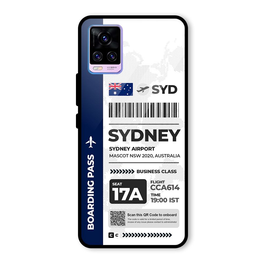 International Boarding Pass Sydney Glass Back Case for Vivo V20 Pro