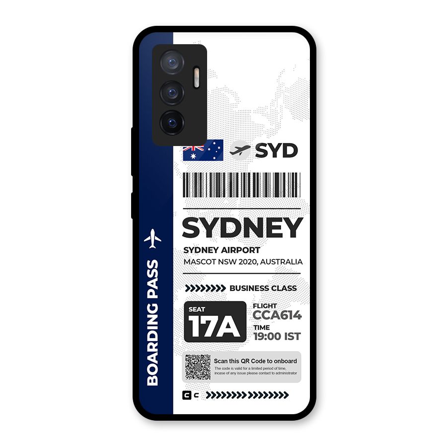 International Boarding Pass Sydney Glass Back Case for Vivo V23e