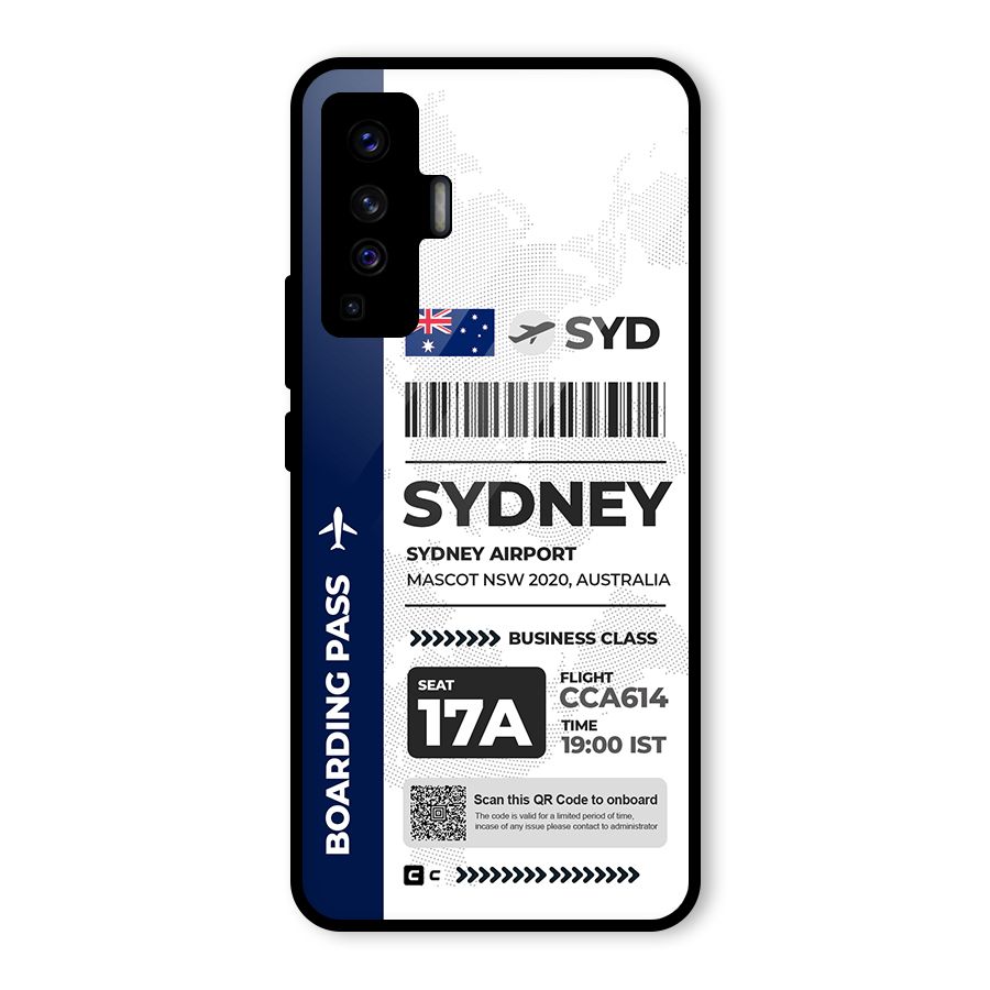 International Boarding Pass Sydney Glass Back Case for Vivo X50