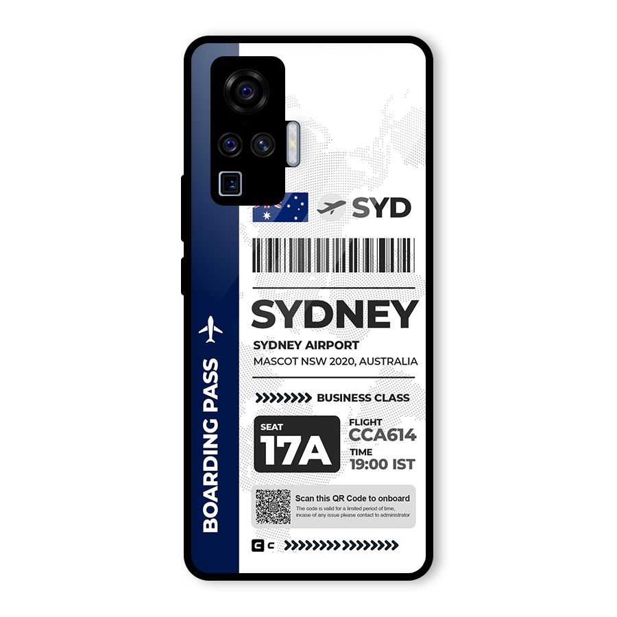 International Boarding Pass Sydney Glass Back Case for Vivo X50 Pro