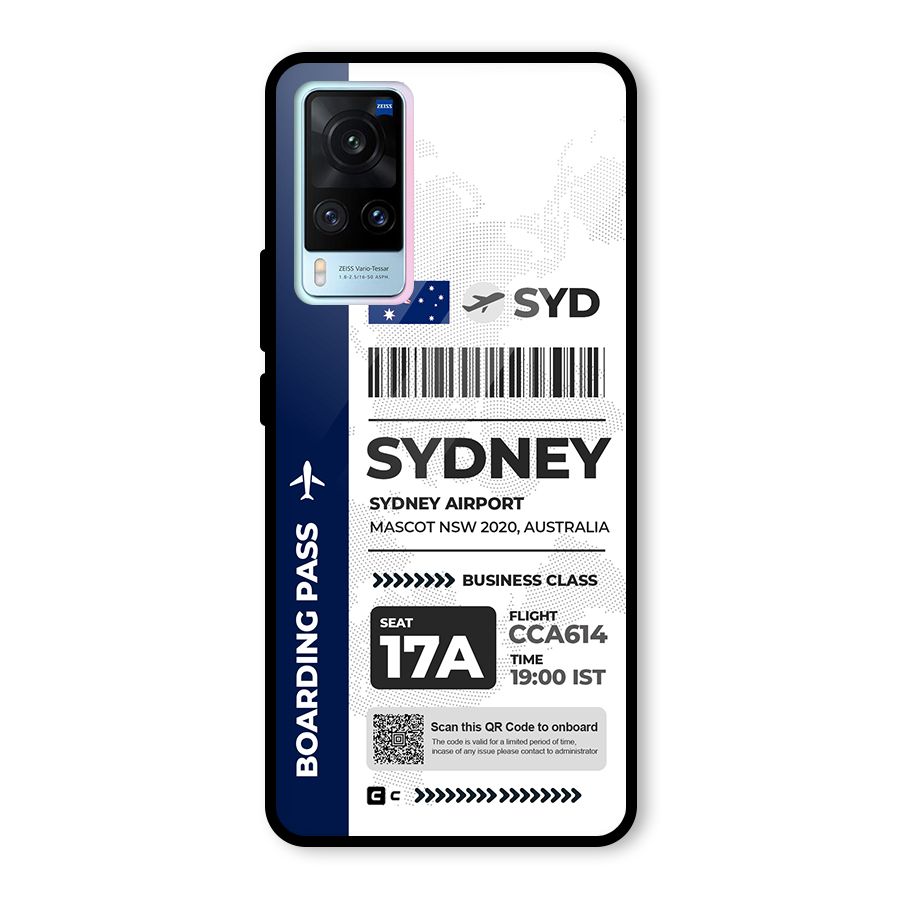 International Boarding Pass Sydney Glass Back Case for Vivo X60