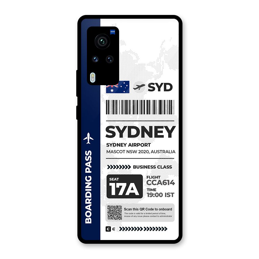 International Boarding Pass Sydney Glass Back Case for Vivo X60 Pro