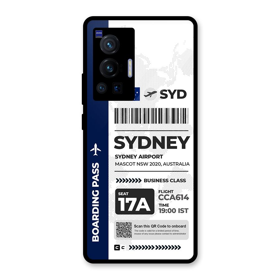 International Boarding Pass Sydney Glass Back Case for Vivo X70 Pro