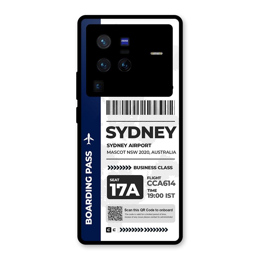 International Boarding Pass Sydney Glass Back Case for Vivo X80 Pro