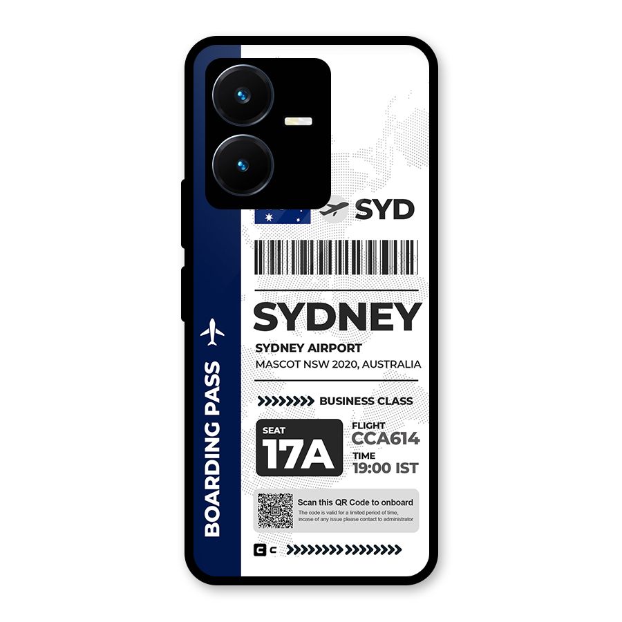 International Boarding Pass Sydney Metal Back Case for Vivo Y22