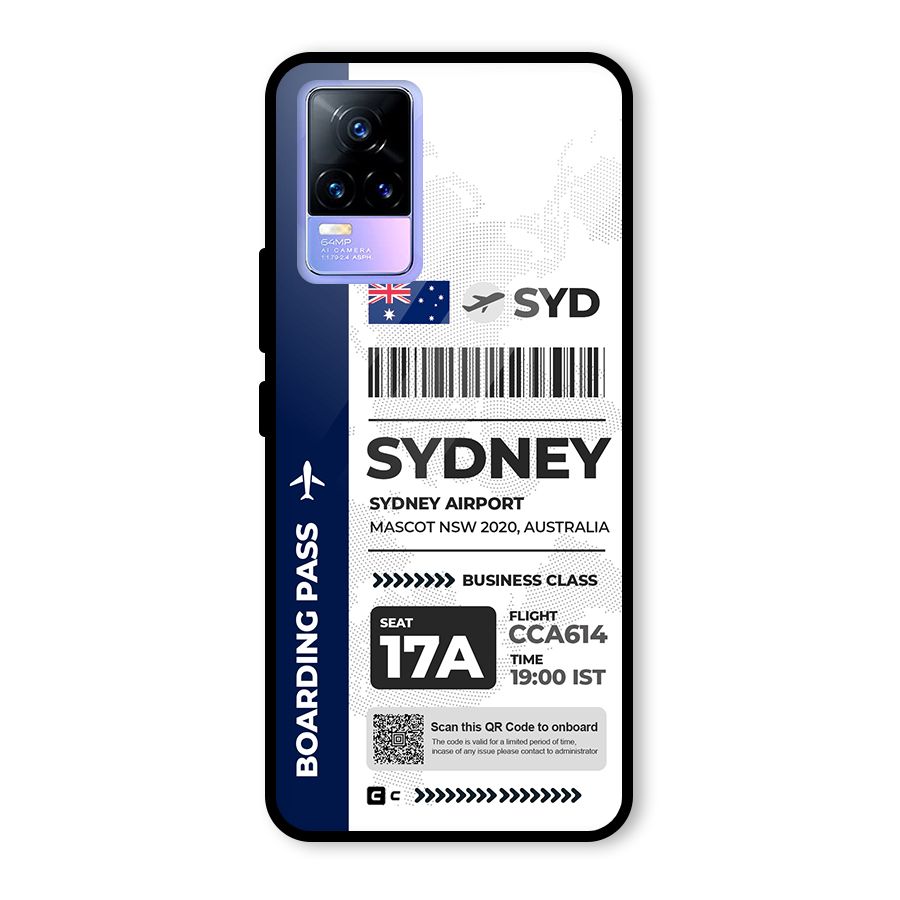 International Boarding Pass Sydney Glass Back Case for Vivo Y73