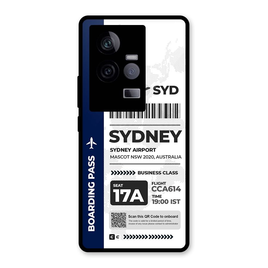 International Boarding Pass Sydney Glass Back Case for Vivo iQOO 11 5G