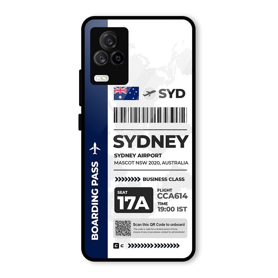 International Boarding Pass Sydney Glass Back Case for Vivo iQOO 7 Legend 5G