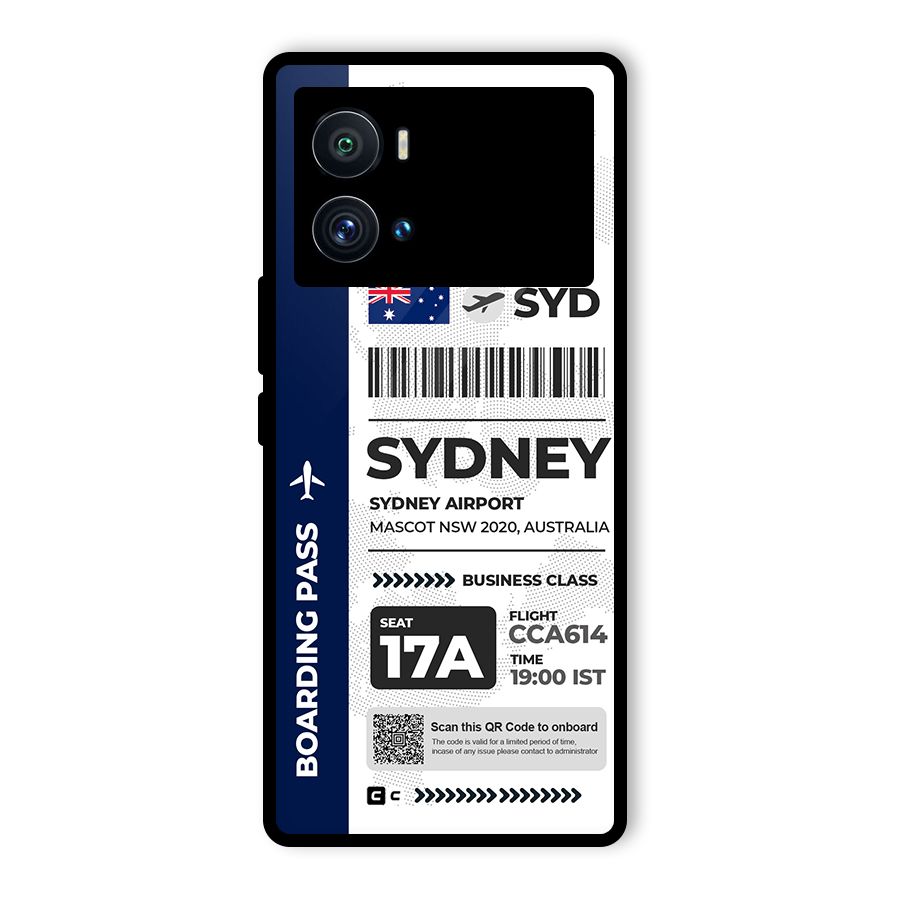 International Boarding Pass Sydney Glass Back Case for Vivo iQOO 9 Pro