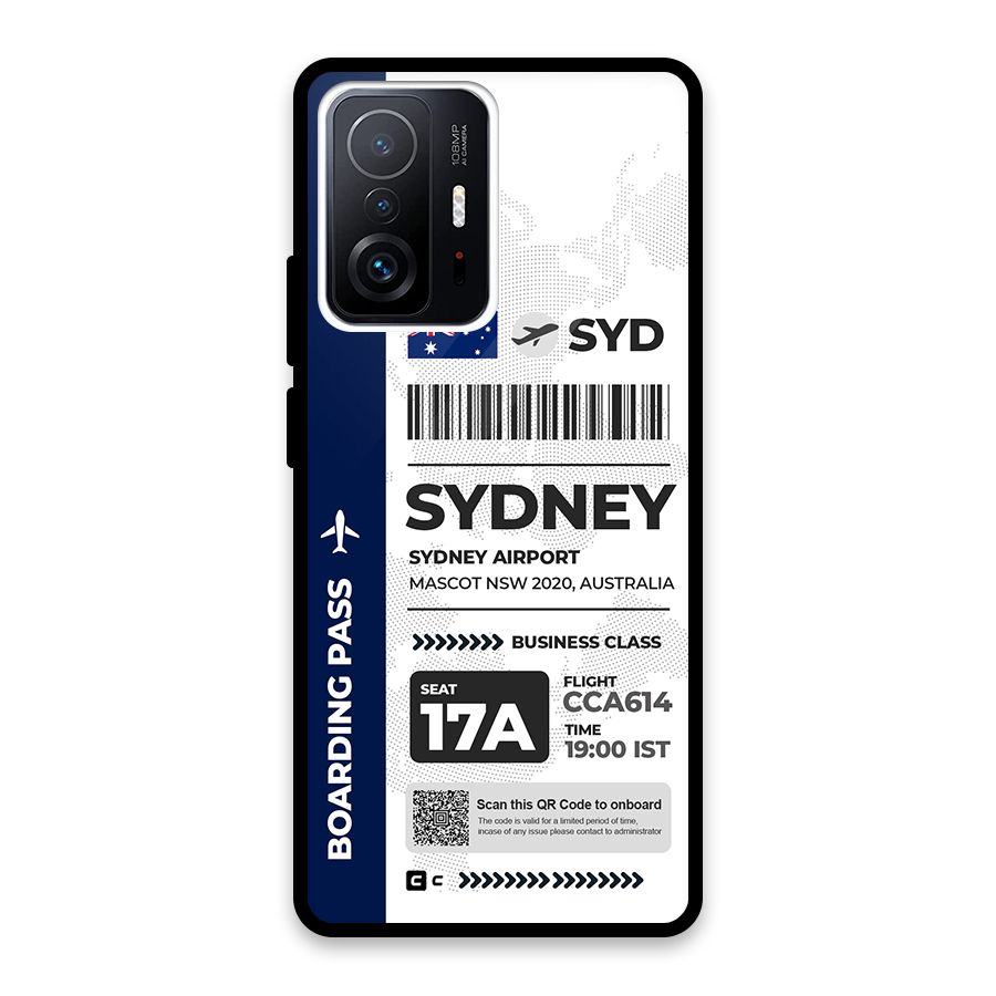 International Boarding Pass Sydney Glass Back Case for Xiaomi 11T Pro