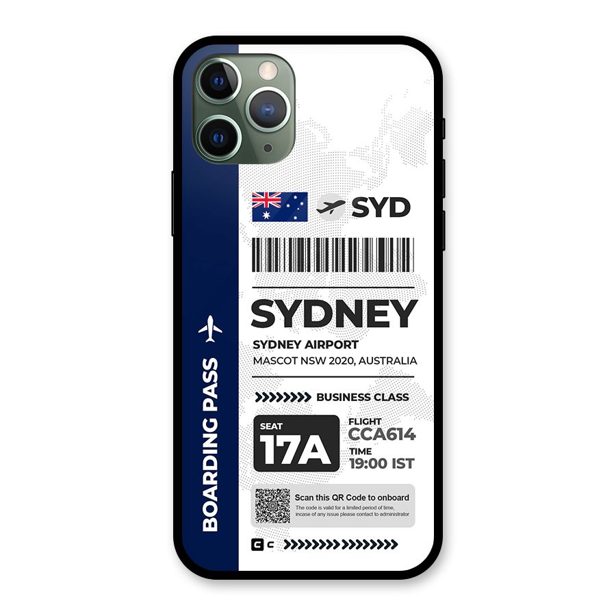 International Boarding Pass Sydney Glass Back Case for iPhone 11 Pro