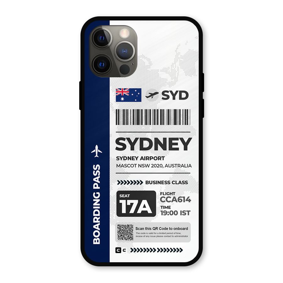International Boarding Pass Sydney Metal Back Case for iPhone 12 Pro