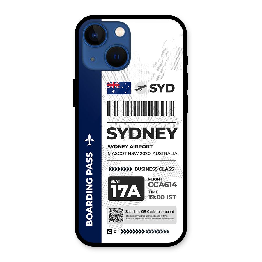 International Boarding Pass Sydney Glass Back Case for iPhone 13 Mini
