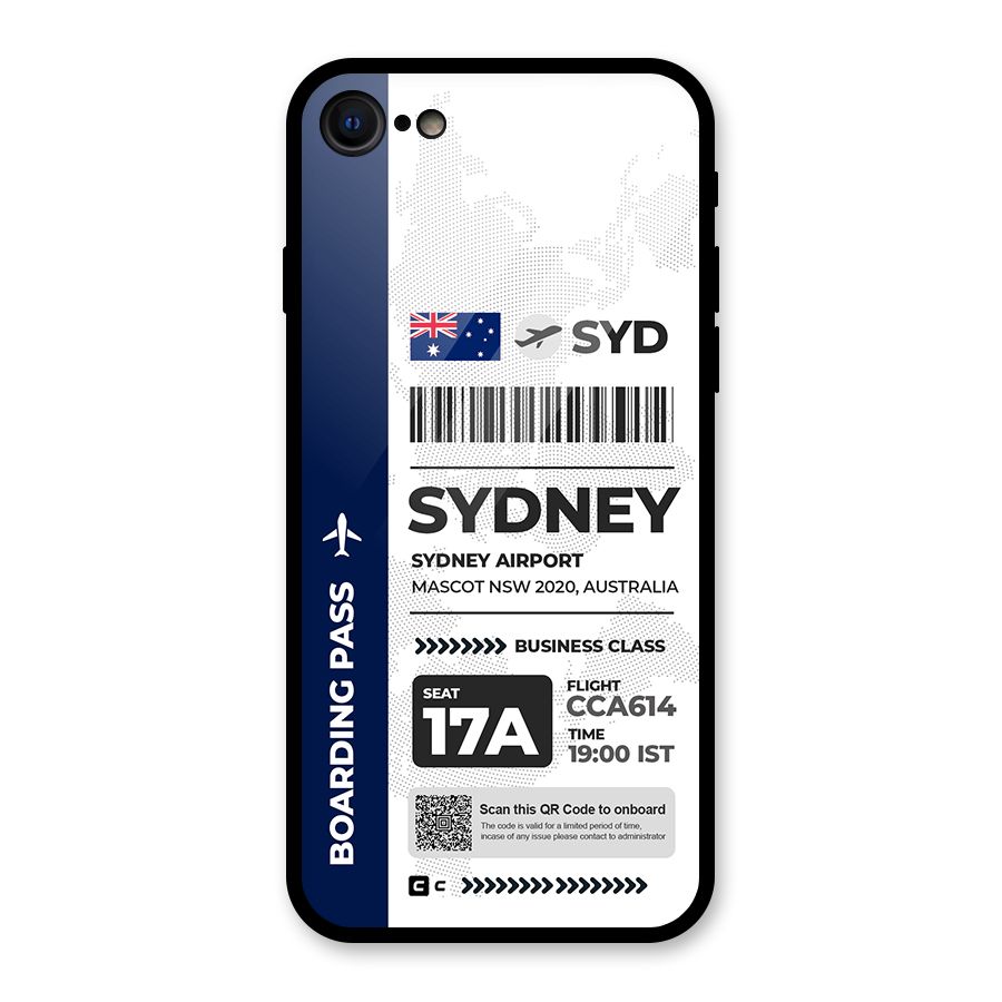 International Boarding Pass Sydney Glass Back Case for iPhone 7