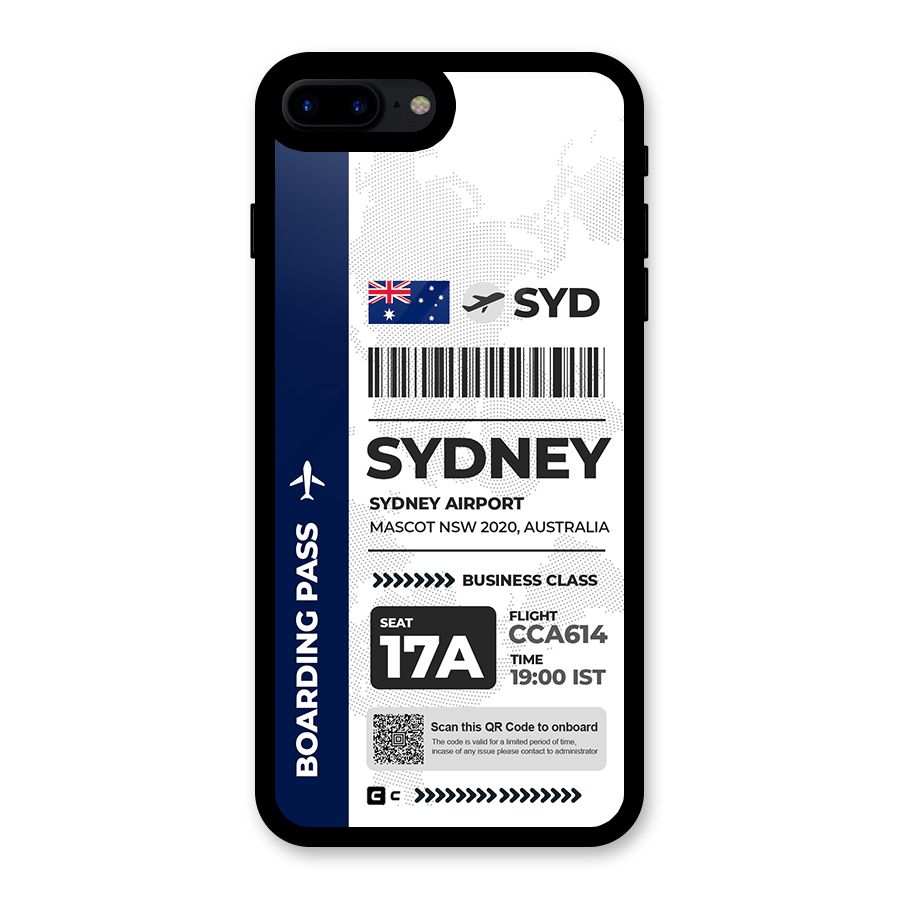 International Boarding Pass Sydney Glass Back Case for iPhone 8 Plus