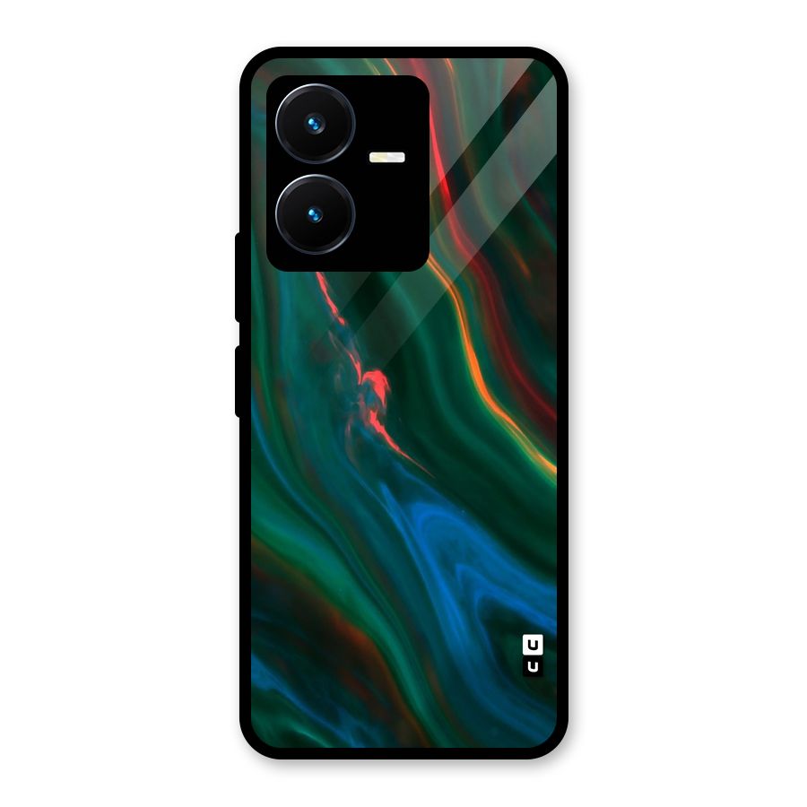 Inverse Marble Glass Back Case for Vivo Y22s