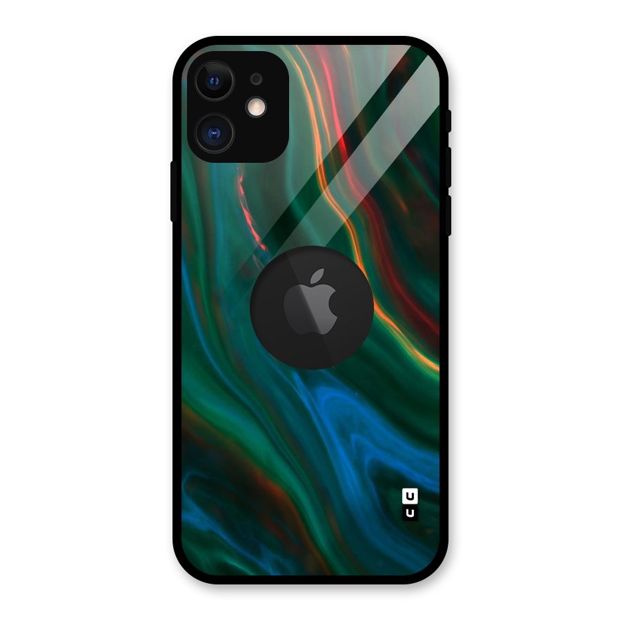 Inverse Marble Glass Back Case for iPhone 11 Logo Cut