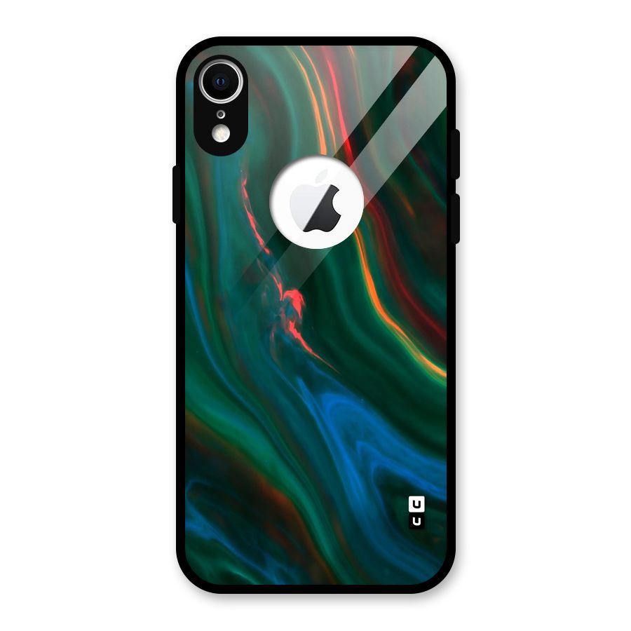 Inverse Marble Glass Back Case for iPhone XR Logo Cut