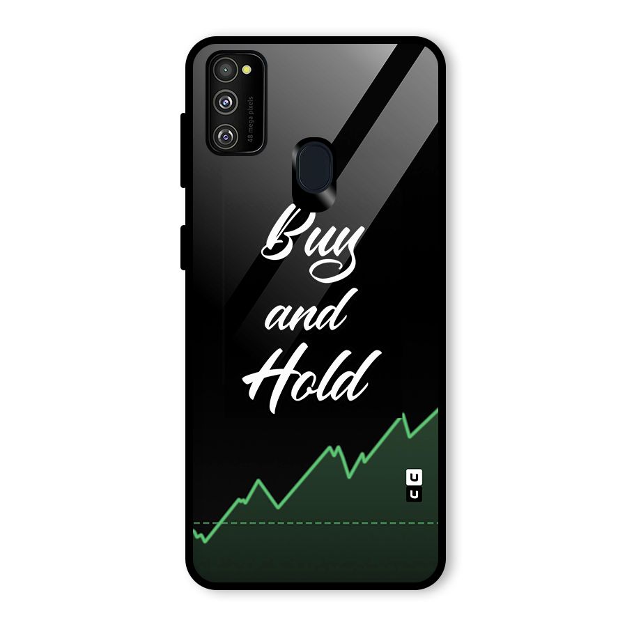 Investors Quote Buy and Hold Glass Back Case for Galaxy M21