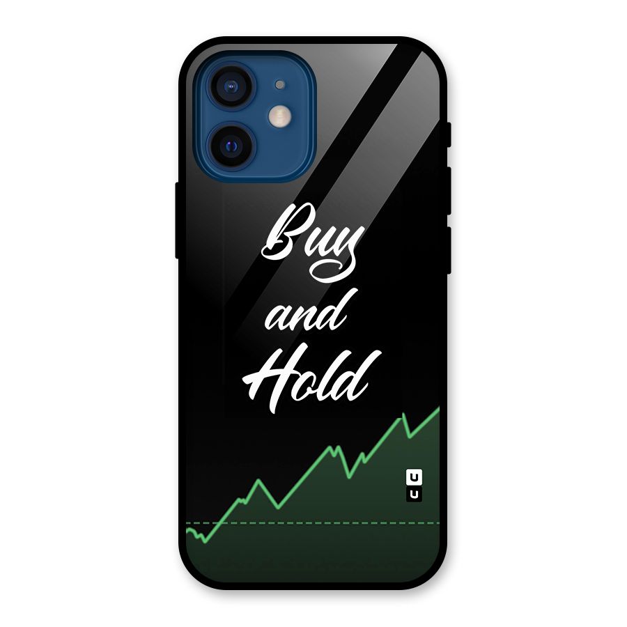 Investors Quote Buy and Hold Glass Back Case for iPhone 12 Mini