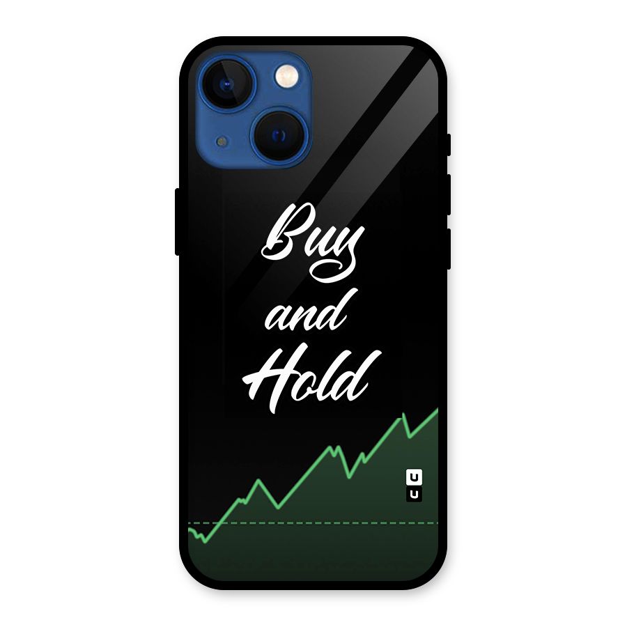 Investors Quote Buy and Hold Glass Back Case for iPhone 13 Mini