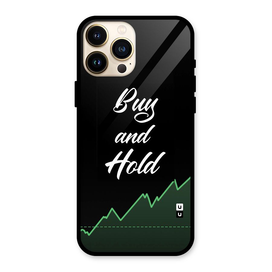 Investors Quote Buy and Hold Glass Back Case for iPhone 13 Pro Max