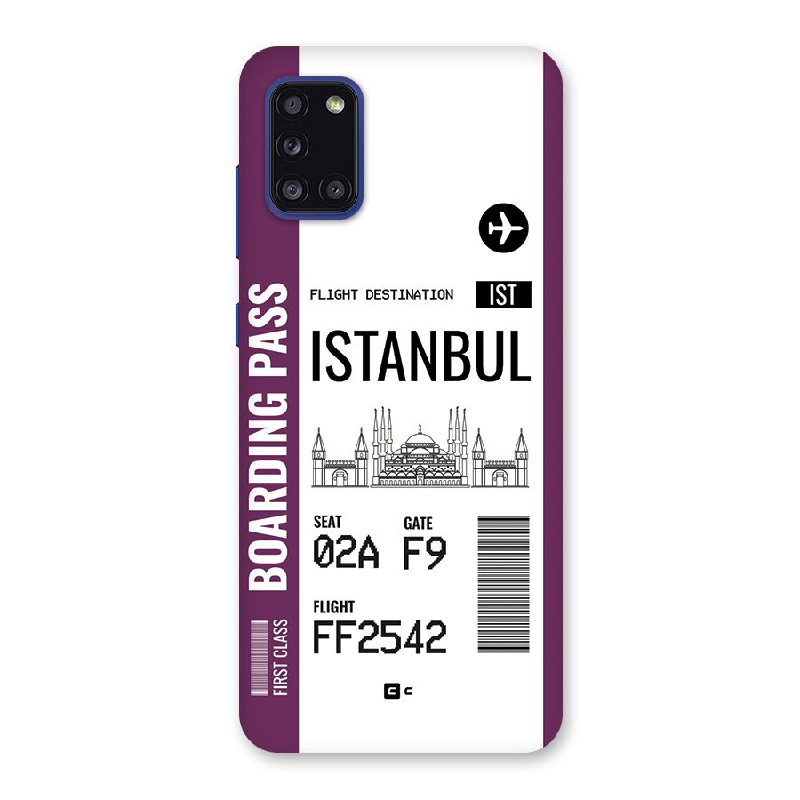 Istanbul Boarding Pass Back Case for Galaxy A31