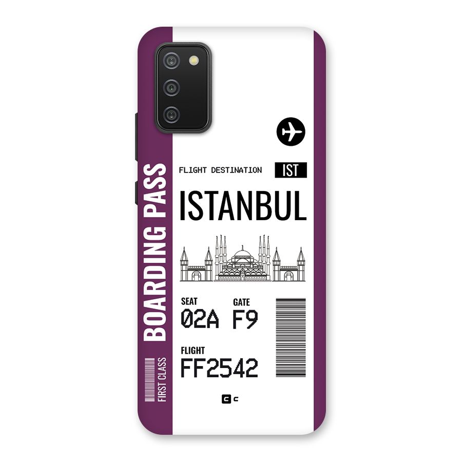 Istanbul Boarding Pass Back Case for Galaxy F02s