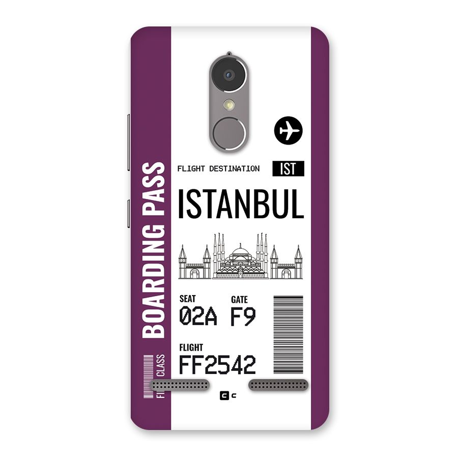 Istanbul Boarding Pass Back Case for Lenovo K6 Power