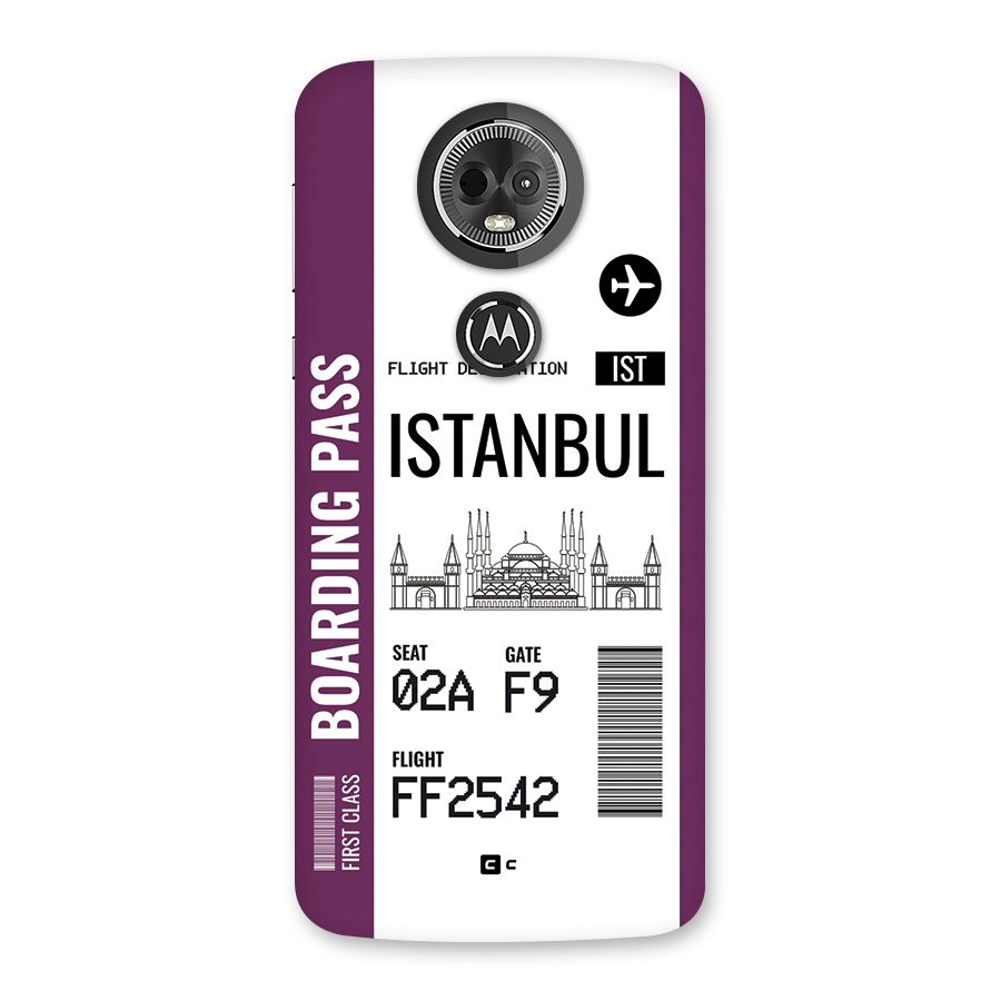 Istanbul Boarding Pass Back Case for Moto E5 Plus