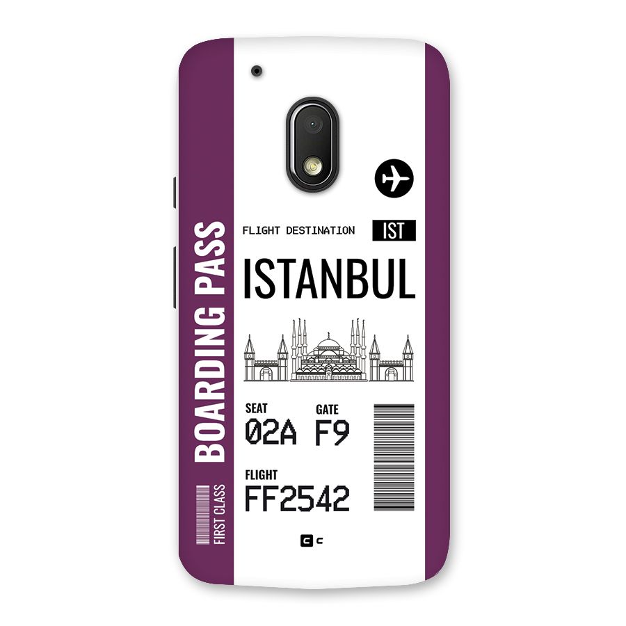 Istanbul Boarding Pass Back Case for Moto G4 Play