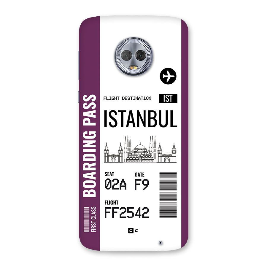 Istanbul Boarding Pass Back Case for Moto G6 Plus