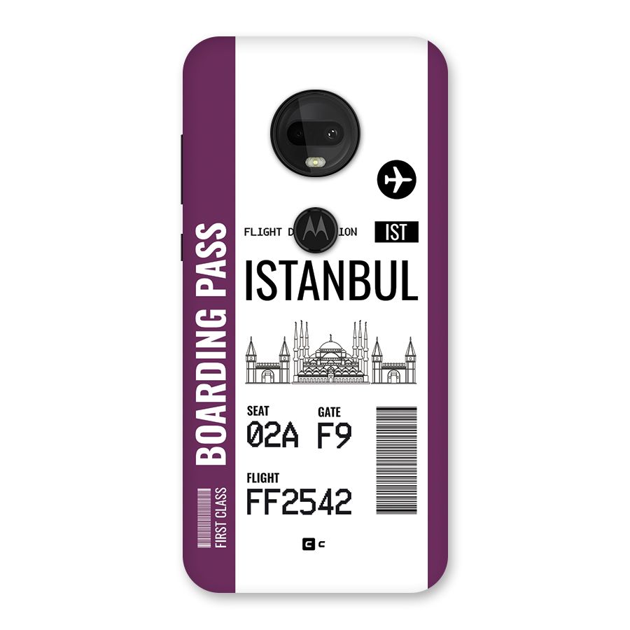 Istanbul Boarding Pass Back Case for Moto G7