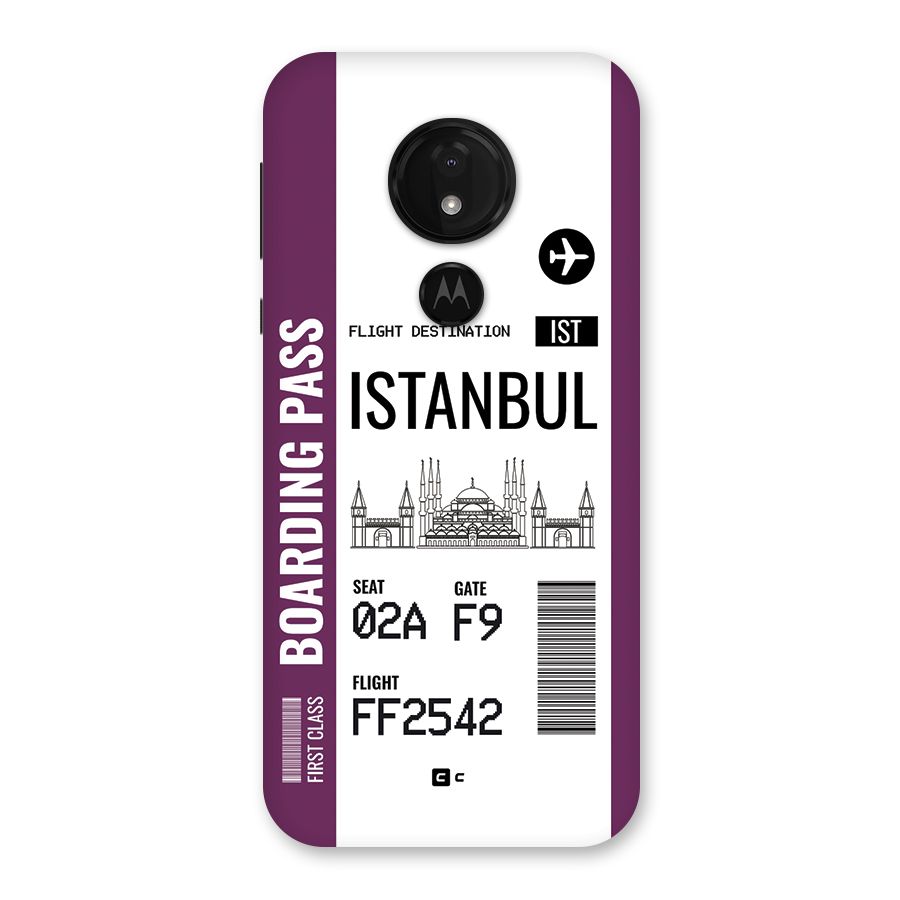 Istanbul Boarding Pass Back Case for Moto G7 Power