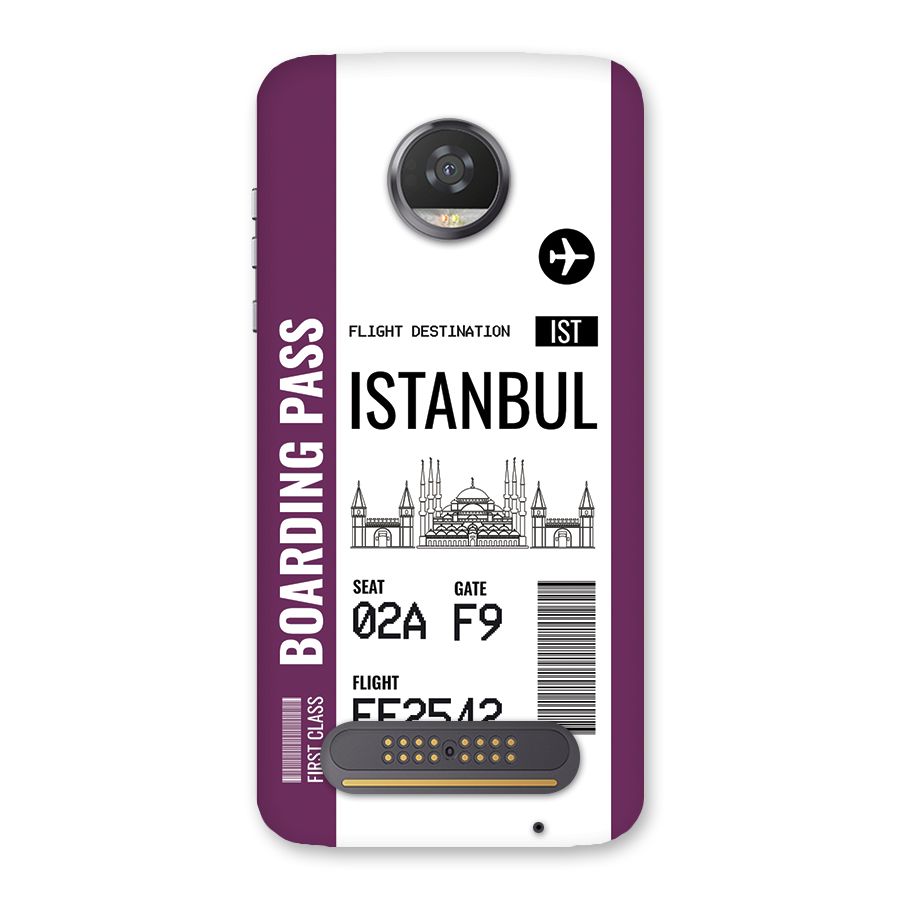 Istanbul Boarding Pass Back Case for Moto Z2 Play