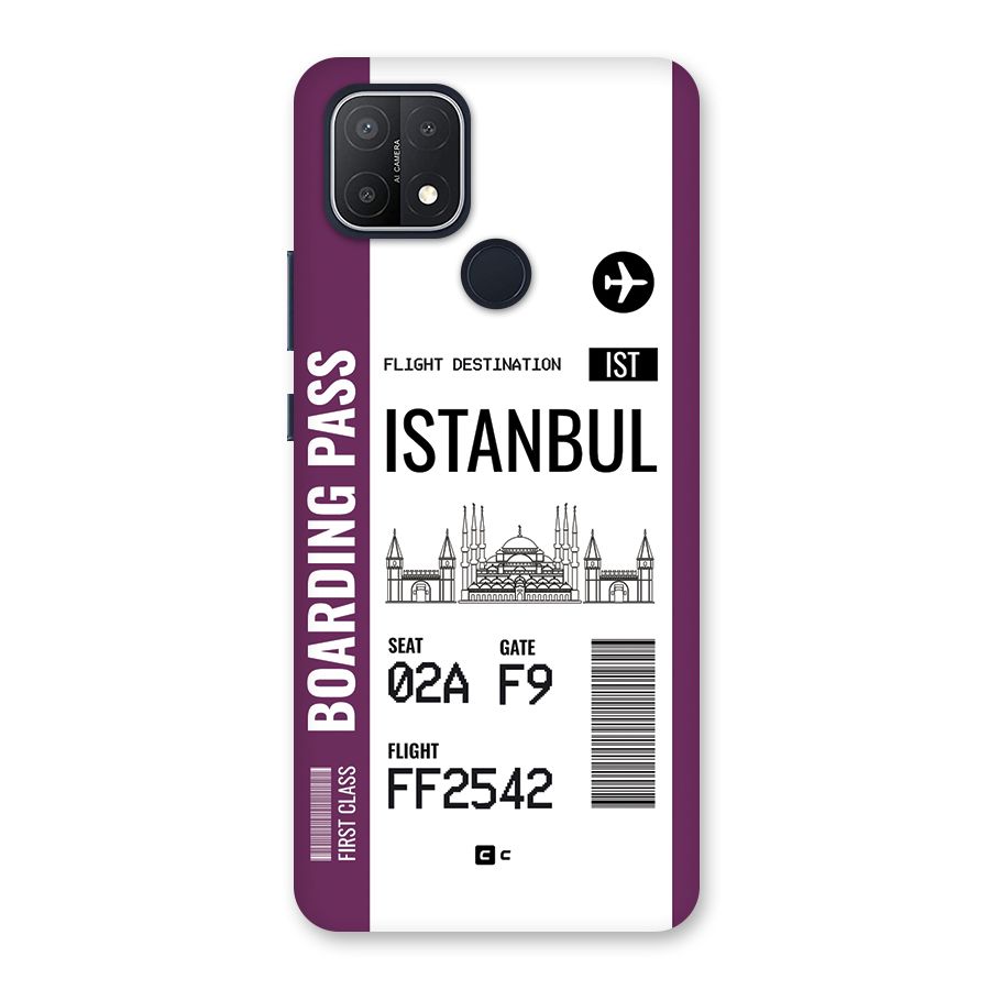 Istanbul Boarding Pass Back Case for Oppo A15s