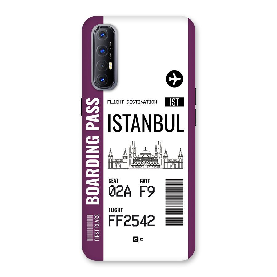 Istanbul Boarding Pass Back Case for Oppo Reno3 Pro