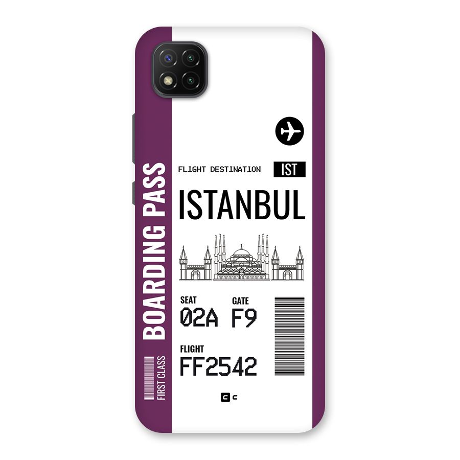 Istanbul Boarding Pass Back Case for Poco C3