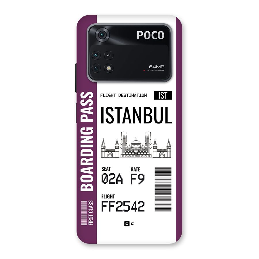 Istanbul Boarding Pass Back Case for Poco M4 Pro 4G