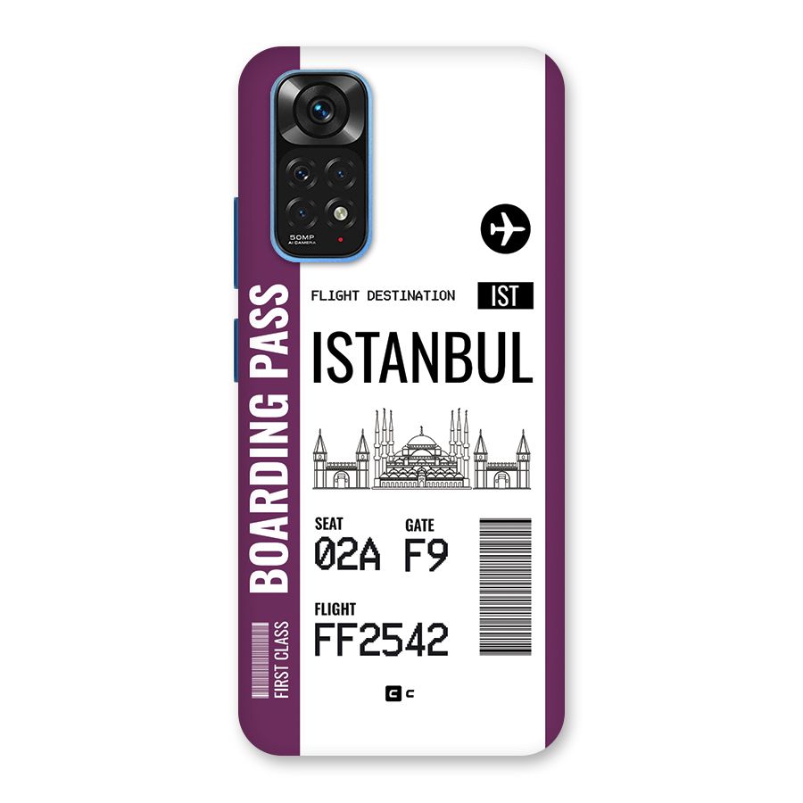 Istanbul Boarding Pass Back Case for Redmi Note 11S