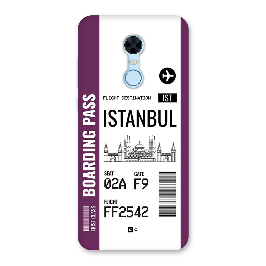 Istanbul Boarding Pass Back Case for Redmi Note 5