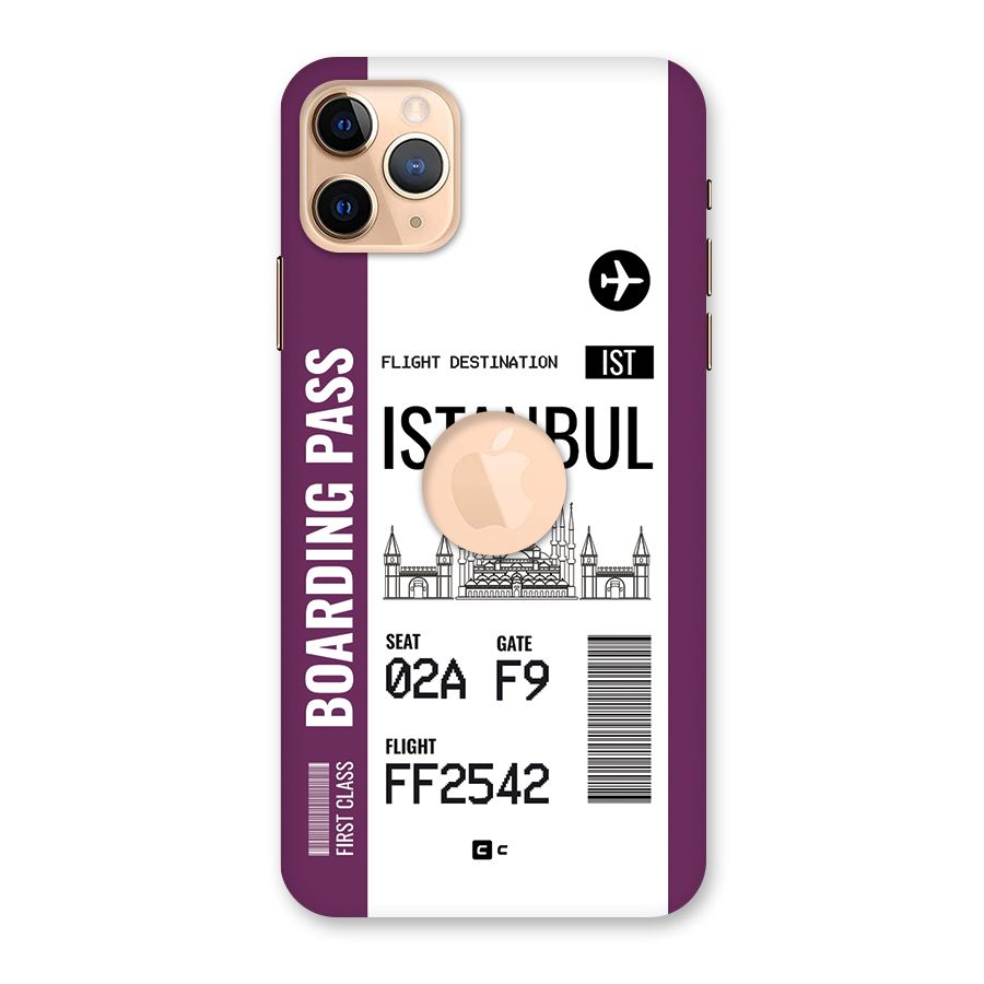 Istanbul Boarding Pass Back Case for iPhone 11 Pro Max Logo Cut