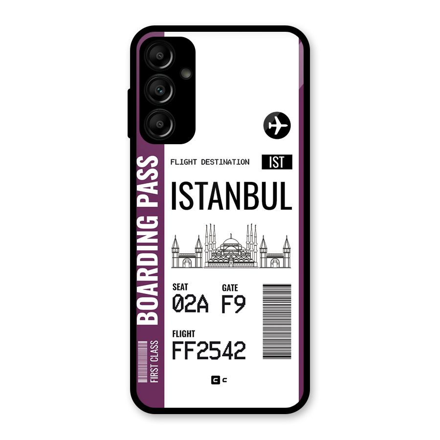 Istanbul Boarding Pass Glass Back Case for Galaxy A14 5G