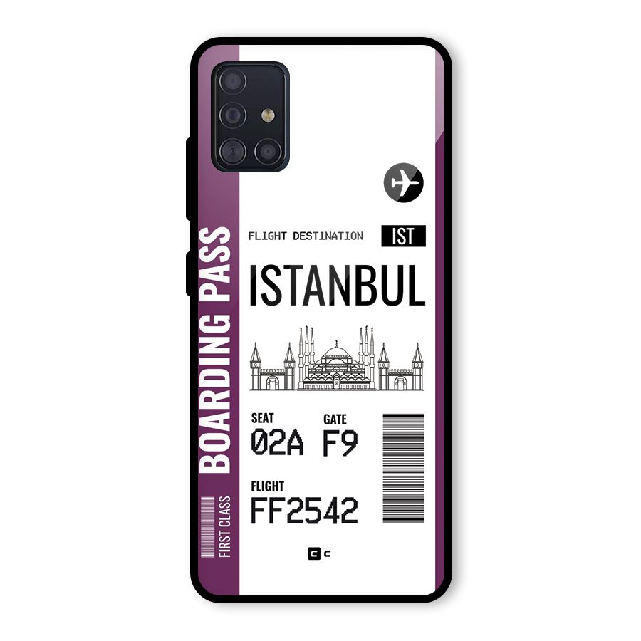 Istanbul Boarding Pass Glass Back Case for Galaxy A51