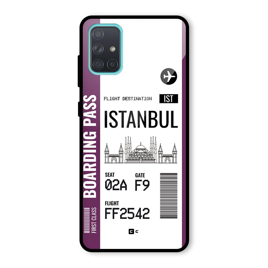 Istanbul Boarding Pass Glass Back Case for Galaxy A71