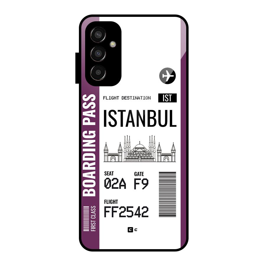 Istanbul Boarding Pass Glass Back Case for Galaxy F13
