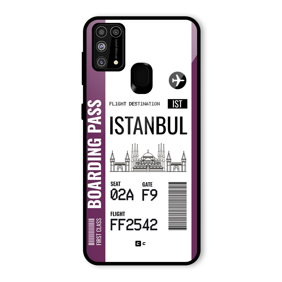 Istanbul Boarding Pass Glass Back Case for Galaxy F41