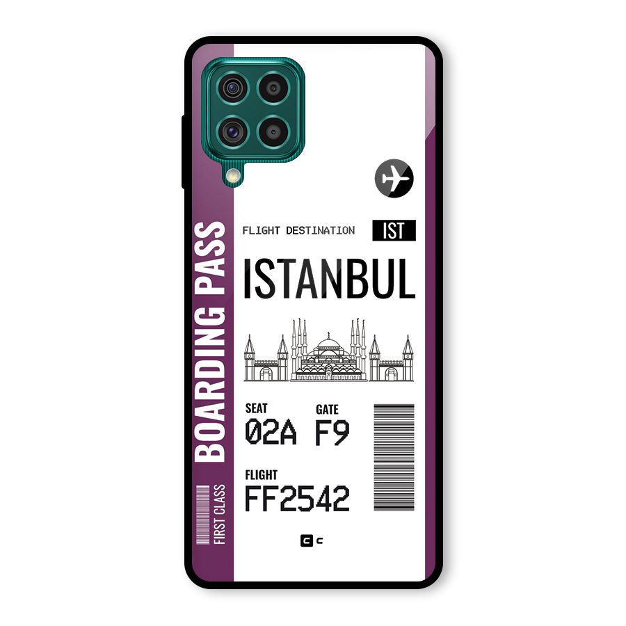 Istanbul Boarding Pass Glass Back Case for Galaxy F62